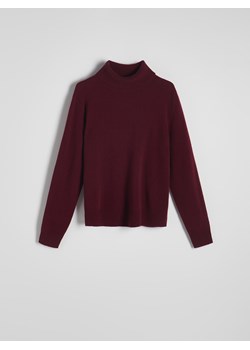 Reserved - Wełniany sweter z golfem - bordowy ze sklepu Reserved w kategorii Swetry damskie - zdjęcie 179342034