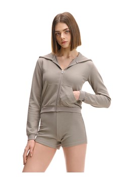 Cropp - Bluza hoodie z uszami - jasny szary ze sklepu Cropp w kategorii Bluzy damskie - zdjęcie 179342260