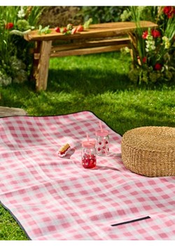 Sinsay - Koc piknikowy w różową kratę - różowy ze sklepu Sinsay w kategorii Akcesoria plażowe - zdjęcie 179343784