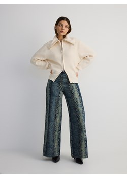 Reserved - Jenasy wide leg ze zwierzęcym nadrukiem - wielobarwny ze sklepu Reserved w kategorii Jeansy damskie - zdjęcie 179347704