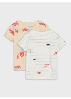 Sinsay - Koszulki z krótkim rękawem 2 pack - kremowy - id: 020DZ-01X - marki Sinsay - 179349643 Sinsay - Koszulki z krótkim rękawem 2 pack - kremowy ze sklepu Sinsay w kategorii Kaftaniki i bluzki - zdjęcie 179349643