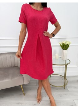 Czerwona Sukienka z Kieszeniami ze sklepu ModnaKiecka.pl w kategorii Sukienki - zdjęcie 179351524