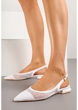 Białe Sandały Slingback z Siateczki ze Szpiczastym Noskiem Niloriae ze sklepu renee.pl w kategorii Czółenka - zdjęcie 179352411