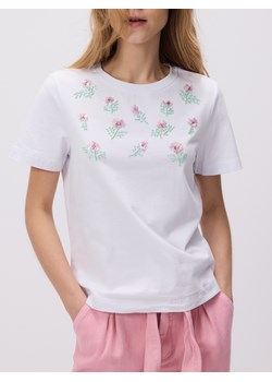Reserved - T-shirt z cekinowymi aplikacjami - biały ze sklepu Reserved w kategorii Bluzki damskie - zdjęcie 179353641