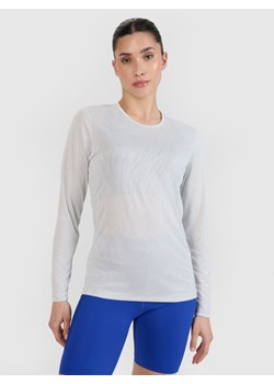 Damski longsleeve do biegania 4F 4FWSS25TFLOF328 - szary ze sklepu Sportstylestory.com w kategorii Bluzki damskie - zdjęcie 179358413