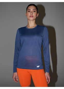 Damski longsleeve do biegania 4F 4FWSS25TFLOF328 - niebieski ze sklepu Sportstylestory.com w kategorii Bluzki damskie - zdjęcie 179358423