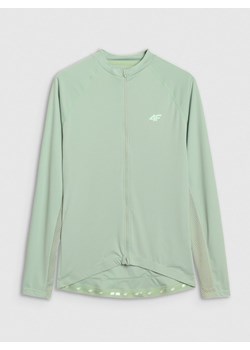 Męski longsleeve kolarski 4F 4FWSS25TFLOM339 - zielony ze sklepu Sportstylestory.com w kategorii T-shirty męskie - zdjęcie 179358531