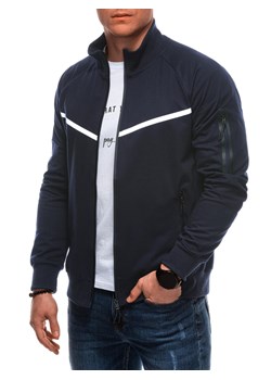 Bluza męska rozpinana B1708 - granatowy ze sklepu Edoti w kategorii Bluzy męskie - zdjęcie 179359042