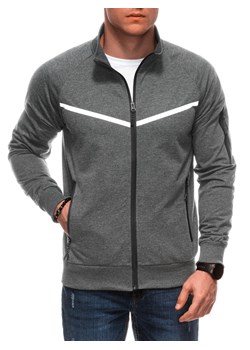 Bluza męska rozpinana B1708 - szary ze sklepu Edoti w kategorii Bluzy męskie - zdjęcie 179359111
