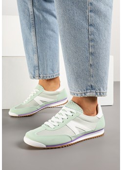 Jasnozielone Sneakersy z Geometrycznym Wzorem Clesanna ze sklepu born2be.pl w kategorii Buty sportowe damskie - zdjęcie 179359794