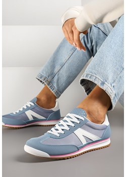 Niebieskie Sneakersy Ozdobione Geometrycznym Motywem Clevandra ze sklepu renee.pl w kategorii Buty sportowe damskie - zdjęcie 179360294