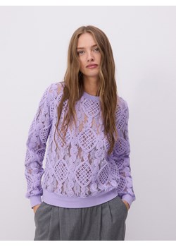 Reserved - Bluzka z haftem - lawendowy ze sklepu Reserved w kategorii Bluzki damskie - zdjęcie 179361001