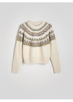 Reserved - Wzorzysty sweter z metalizowaną nitką - wielobarwny ze sklepu Reserved w kategorii Swetry damskie - zdjęcie 179361213