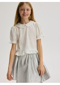 Reserved - Bluzka z haftowanym wzorem - złamana biel ze sklepu Reserved w kategorii Bluzki dziewczęce - zdjęcie 179362224