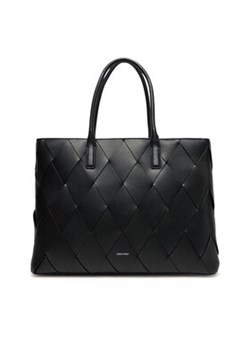 Calvin Klein Torebka Ck Woven Medium Shopper K60K612994 Czarny ze sklepu MODIVO w kategorii Torby Shopper bag - zdjęcie 179365350