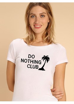 WOOOP Koszulka &quot;Do nothing club&quot; w kolorze białym ze sklepu Limango Polska w kategorii Bluzki damskie - zdjęcie 179367781