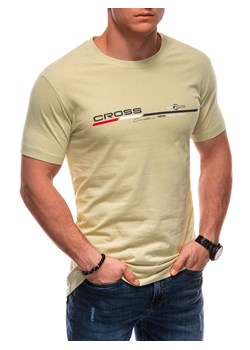 T-shirt męski z nadrukiem S1712 - jasny zielony ze sklepu Edoti w kategorii T-shirty męskie - zdjęcie 179376981