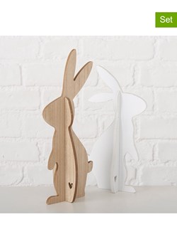 Boltze Figurki dekoracyjne (2 szt.) w kolorze jasnobrązowo-białym - wys. 29,5 cm ze sklepu Limango Polska w kategorii Dekoracje - zdjęcie 179383833