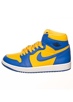 Air Jordan Skórzane sneakersy &quot;1 Retro High&quot; w kolorze żółto-niebieskim ze sklepu Limango Polska w kategorii Buty sportowe damskie - zdjęcie 179384663