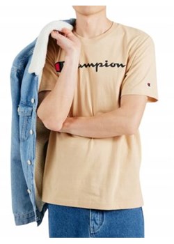 Champion T-Shirt 220256 Beżowy Regular Fit ze sklepu MODIVO w kategorii T-shirty męskie - zdjęcie 179389960