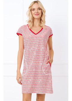 Koszula nocna damska z krótkim rękawem czerwona Flota, Kolor czerwony-wzór, Rozmiar S, Italian Fashion ze sklepu Intymna w kategorii Koszule nocne - zdjęcie 179390771