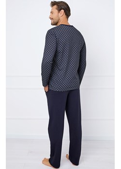 Piżama męska na długi rękaw i długie spodnie Rajmund, Kolor granatowy-wzór, Rozmiar L, Italian Fashion ze sklepu Intymna w kategorii Piżamy męskie - zdjęcie 179390822
