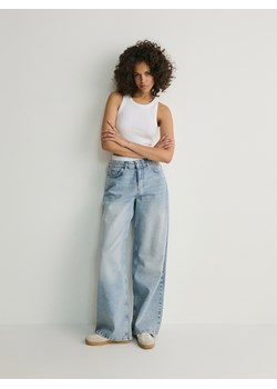 Reserved - Jeansy wide leg - niebieski ze sklepu Reserved w kategorii Jeansy damskie - zdjęcie 179393774