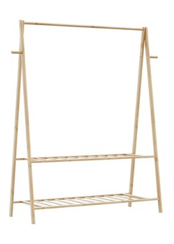 Bambusowy wieszak na ubrania z półkami 132cm - Tempra 4X ze sklepu Edinos.pl w kategorii Zestawy mebli do przedpokoju - zdjęcie 179400431
