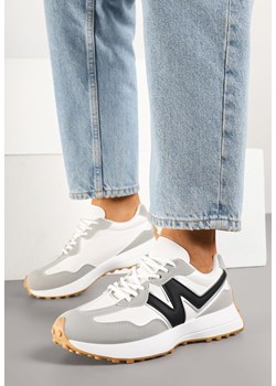 Szare Sneakersy z Ozdobnym Bieżnikiem Welorea ze sklepu born2be.pl w kategorii Buty sportowe damskie - zdjęcie 179402713