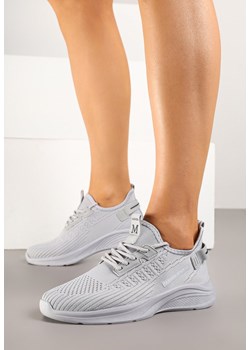 Szare Buty Sportowe Sneakersy z Napisami i Tłoczeniem Odalira ze sklepu born2be.pl w kategorii Buty sportowe damskie - zdjęcie 179402872
