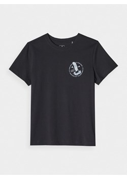 Chłopięcy t-shirt z nadrukiem 4F 4FJRSS25TTSHM2565 - czarny ze sklepu Sportstylestory.com w kategorii T-shirty chłopięce - zdjęcie 179403970