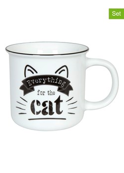 Könitz Kubki jumbo (2 szt.) &quot;for the Cat&quot; w kolorze biało-czarnym - 380 ml ze sklepu Limango Polska w kategorii Dzbanki i zaparzacze - zdjęcie 179406533