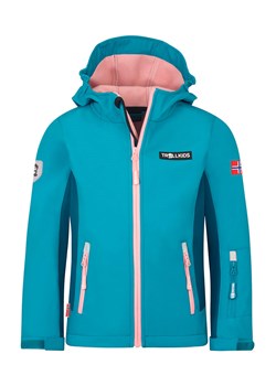 Trollkids Kurtka softshellowa "Oslofjord" w kolorze niebiesko-jasnoróżowym ze sklepu Limango Polska w kategorii Kurtki dziewczęce - zdjęcie 179406551