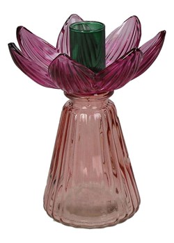Kersten Świecznik &quot;Flowers&quot; w kolorze jasnoróżowo-różowym - wys. 14 x Ø 11 cm ze sklepu Limango Polska w kategorii Świeczniki - zdjęcie 179407111