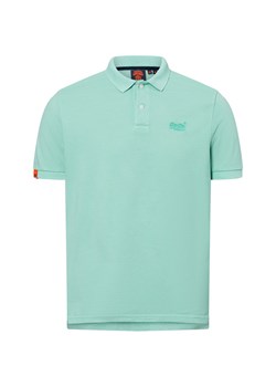 Superdry Męska koszulka polo Mężczyźni Bawełna miętowy jednolity ze sklepu vangraaf w kategorii T-shirty męskie - zdjęcie 179416352