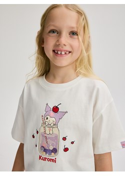 Reserved - T-shirt z aplikacją Kuromi - złamana biel ze sklepu Reserved w kategorii Bluzki dziewczęce - zdjęcie 179417552