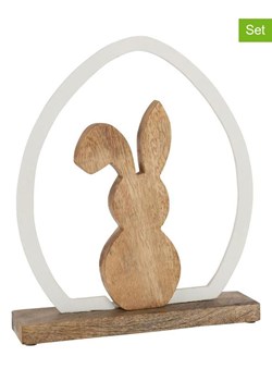 J Line Dekoracje (2 szt.) w kolorze jasnobrązowo-białym - 27 x 32,5 cm ze sklepu Limango Polska w kategorii Dekoracje - zdjęcie 179431353