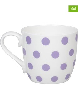 Könitz Kubki jumbo (2 szt.) &quot;Dots&quot; w kolorze biało-fioletowym - 425 ml ze sklepu Limango Polska w kategorii Kubki - zdjęcie 179431572