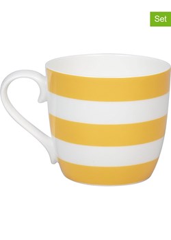 Könitz Kubki jumbo (2 szt.) &quot;Stripes&quot; w kolorze biało-żółtym - 425 ml ze sklepu Limango Polska w kategorii Kubki - zdjęcie 179431580