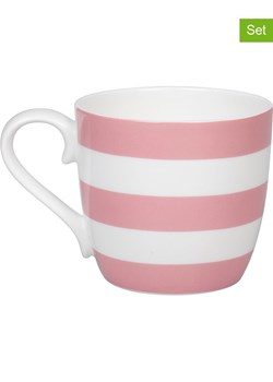 Könitz Kubki jumbo (2 szt.) &quot;Stripes&quot; w kolorze biało-jasnoróżowym - 425 ml ze sklepu Limango Polska w kategorii Kubki - zdjęcie 179431584