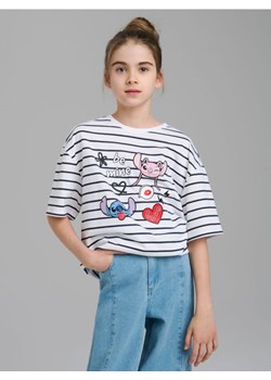 Sinsay - Koszulka Stitch - biały ze sklepu Sinsay w kategorii Bluzki dziewczęce - zdjęcie 179432303