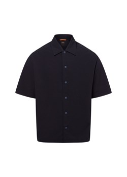 BOSS Orange Męska koszula casual - Lapoully_M Mężczyźni Comfort Fit granatowy jednolity ze sklepu vangraaf w kategorii Koszule męskie - zdjęcie 179439111