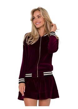 made of emotion Aksamitna kurtka w kolorze bordowym ze sklepu Limango Polska w kategorii Bluzy damskie - zdjęcie 179457754