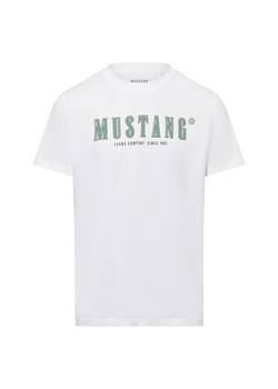Mustang Koszulka męska - Austin Mężczyźni Bawełna biały nadruk ze sklepu vangraaf w kategorii T-shirty męskie - zdjęcie 179460201