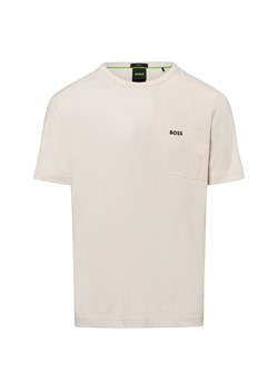BOSS Green Koszulka męska - Tee PKT Glamping Mężczyźni Bawełna beżowy jednolity ze sklepu vangraaf w kategorii T-shirty męskie - zdjęcie 179460203