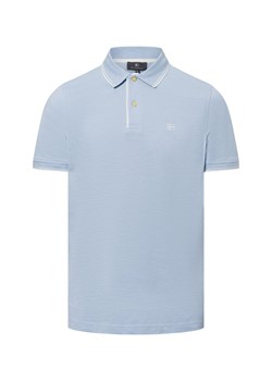 Nils Sundström Męska koszulka polo Mężczyźni Bawełna jasnoniebieski jednolity ze sklepu vangraaf w kategorii T-shirty męskie - zdjęcie 179460230