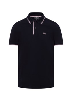Nils Sundström Męska koszulka polo Mężczyźni Bawełna granatowy jednolity ze sklepu vangraaf w kategorii T-shirty męskie - zdjęcie 179460231