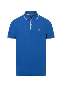 Nils Sundström Męska koszulka polo Mężczyźni Bawełna niebieski jednolity ze sklepu vangraaf w kategorii T-shirty męskie - zdjęcie 179460234
