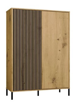 Nowoczesna komoda z lamelami na nóżkach dąb artisan - Valdi 4X ze sklepu Edinos.pl w kategorii Komody - zdjęcie 179462783