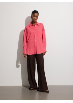 Reserved - Koszula oversize z dodatkiem lnu - intenstywna czerwień ze sklepu Reserved w kategorii Bluzki damskie - zdjęcie 179463663